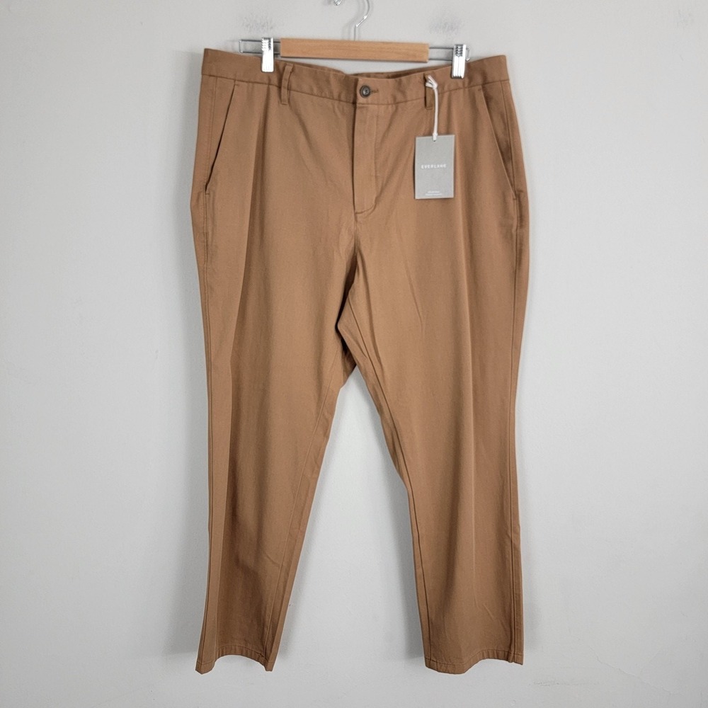 Everlane Uniform Pants Men's 38x28 Chino Casual Pants Athletic Fit Tan‎ Brown